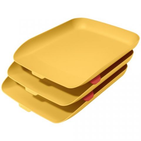 BANDEJA SOBREMESA LEITZ COSY AMARILLO SET de 3