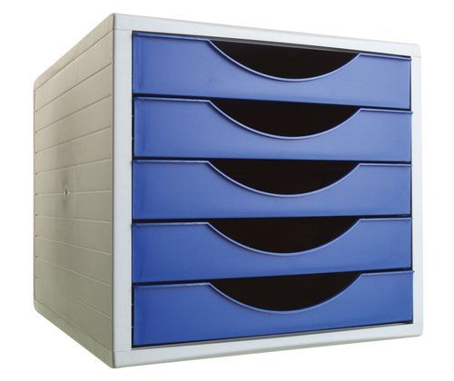 MODULO 5 CAJONES ARCHIVOTEC GRIS/AZUL