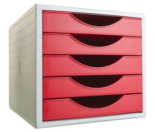 MODULO 5 CAJONES ARCHIVOTEC GRIS/ROJO