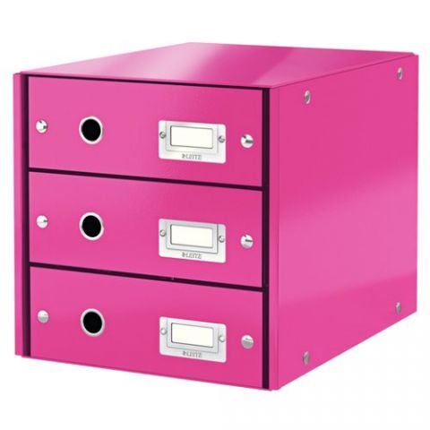 MODULO 3 CAJONES LEITZ CLICK&STORE PLEGABLE FUCSIA