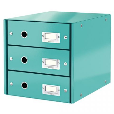 MODULO 3 CAJONES LEITZ CLICK&STORE PLEGABLE TURQUE