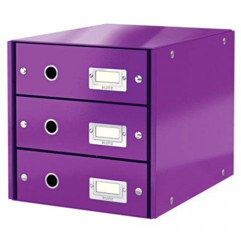 MODULO 3 CAJONES LEITZ CLICK&STORE PLEGABLE VIOLET