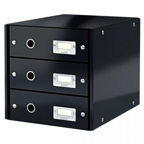 MODULO 3 CAJONES LEITZ CLICK&STORE PLEGABLE NEGRO