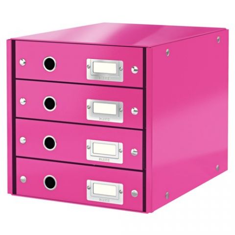 MODULO 4 CAJONES LEITZ CLICK&STORE PLEGABLE FUCSIA
