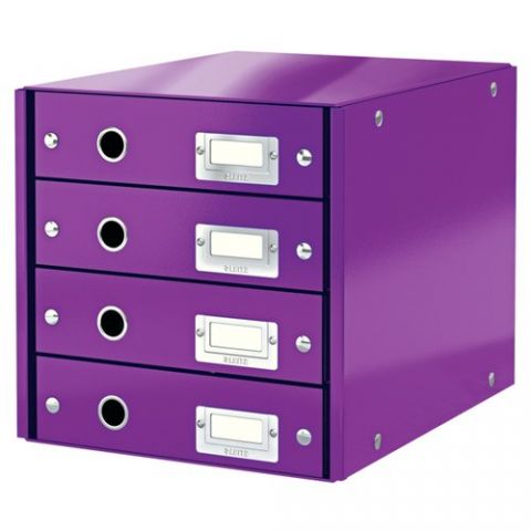 MODULO 4 CAJONES LEITZ CLICK&STORE PLEGABLE VIOLET