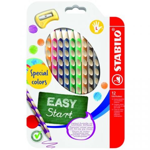 LAPICES de COLORES STABILO EASY COLORS para ZURDO