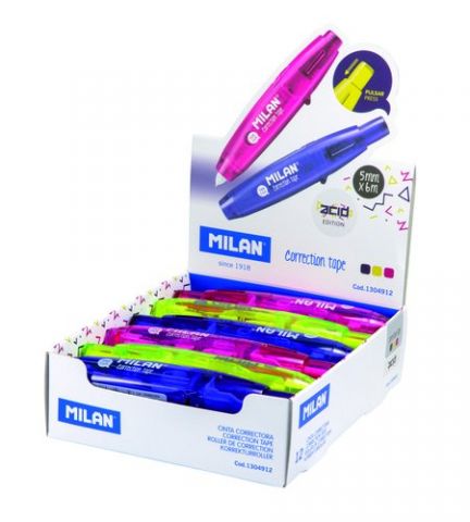 CORRECTOR CINTA MILAN 5 mm x 6 m con PULSADOR ACID