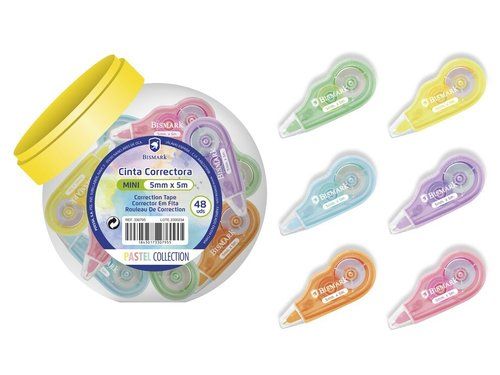 CORRECTOR CINTA BISMARK MINI PASTEL 5mm x 5m