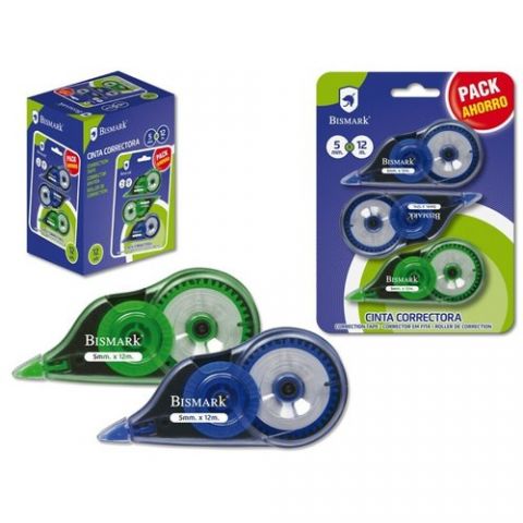 CORRECTOR CINTA BISMARK 5 mm x 12 m BLISTER de 3