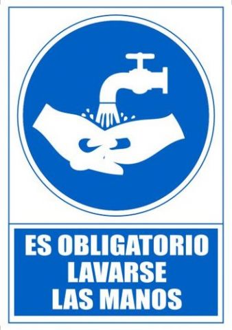 SEÑAL SERIGRAFIADA 1 TINTA AZUL ES OBLIGATORIO LAV