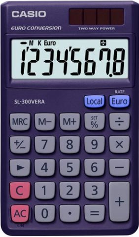 CALCULADORA de BOLSILLO CASIO  8 DIGITOS SL-300 VE