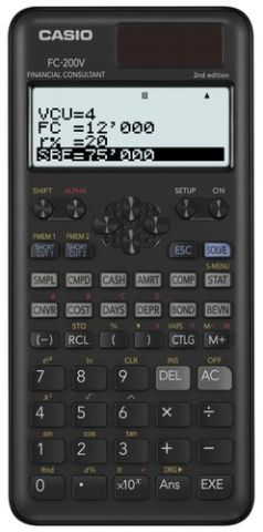 CALCULADORA FINANCIERA CASIO 10+2 DIGITOS FC-200V-