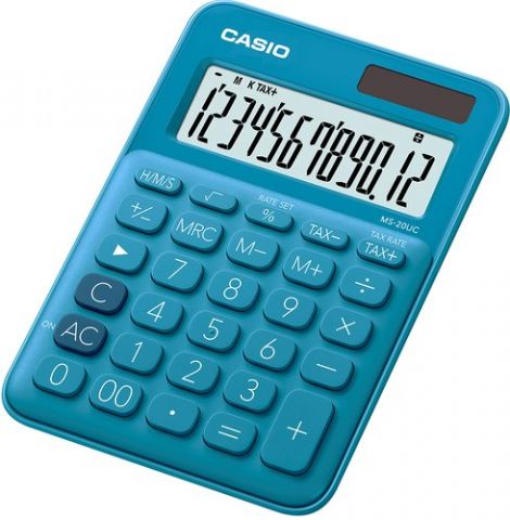 CALCULADORA SOBREMESA CASIO 12 DIGITOS MS-20UC AZU