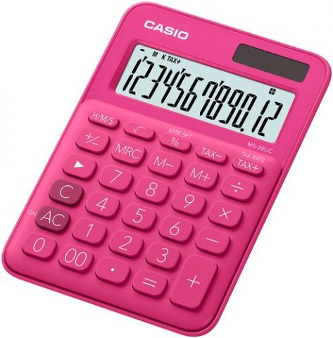 CALCULADORA SOBREMESA CASIO 12 DIGITOS MS-20UC ROJ