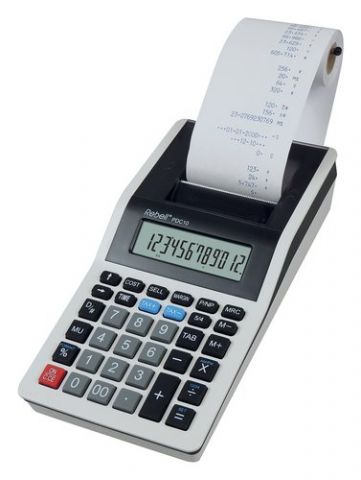 CALCULADORA IMPRESORA REBELL 12 DIGITOS PDC10 WB