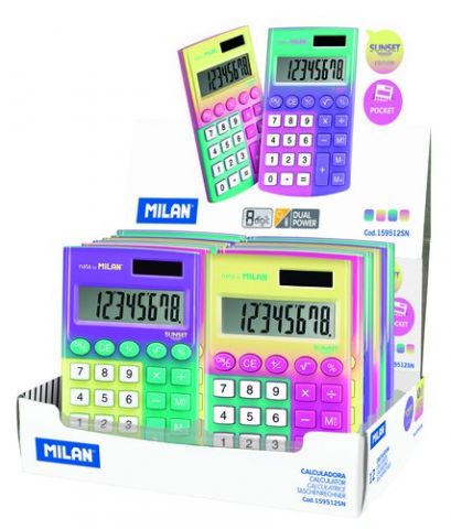 CALCULADORA de BOLSILLO MILAN SUNSET EXPOSITOR de