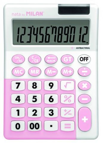 CALCULADORA SOBREMESA MILAN 12 DIGITOS ANTIBACTERI