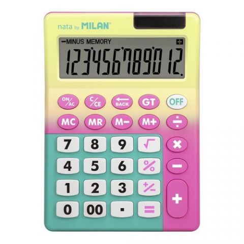 CALCULADORA SOBREMESA MILAN 12 DIGITOS SUNSET AMAR