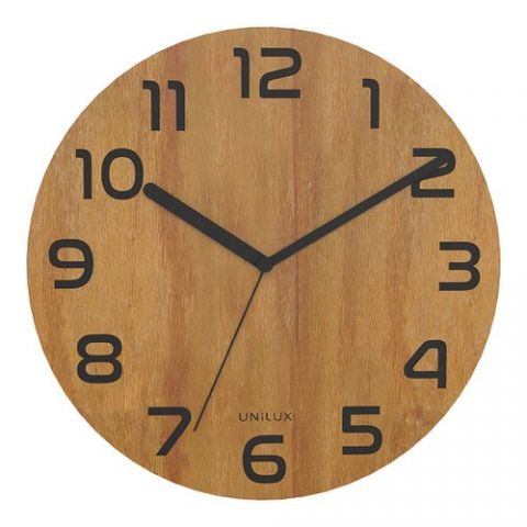 RELOJ PARED UNILUX PALMA BAMBOO ANALOGICO 30 CM Ø