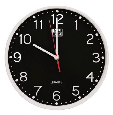 RELOJ PARED OXFORD CALM NEGRO ANALOGICO 25 cm Ø (P