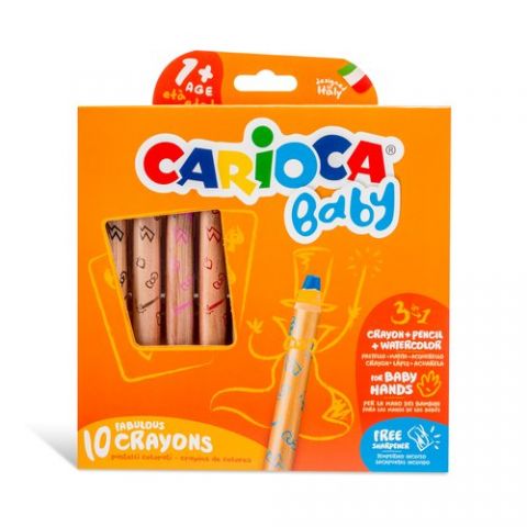 LAPICES de COLORES CARIOCA BABY 3 en 1 ESTUCHE DE