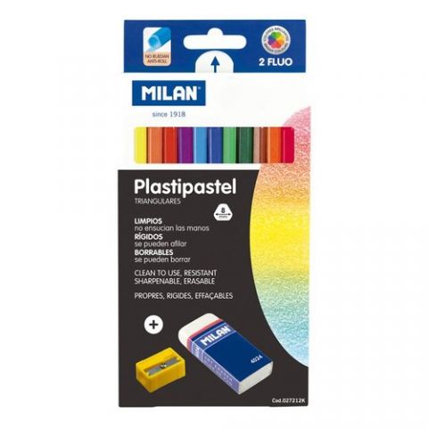 CERAS MILAN PLASTIPASTEL CON GOMA Y AFILA CAJA DE
