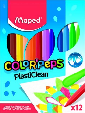 CERAS MAPED PLASTICLEAN COLOR PEPS ESTUCHE DE 12