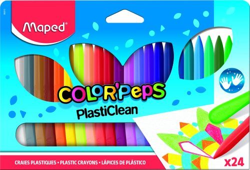 CERAS MAPED PLASTICLEAN COLOR PEPS ESTUCHE DE 24