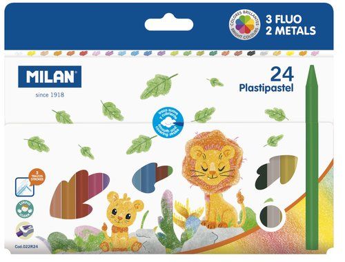 CERAS MILAN PLASTIPASTEL REDONDOS CAJA de 24 (3 co