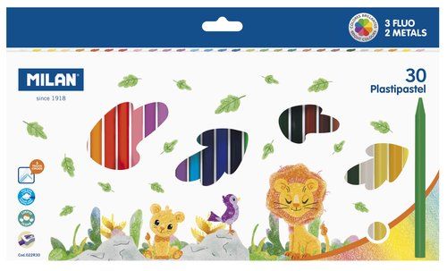 CERAS MILAN PLASTIPASTEL REDONDOS CAJA de 30 (3 co