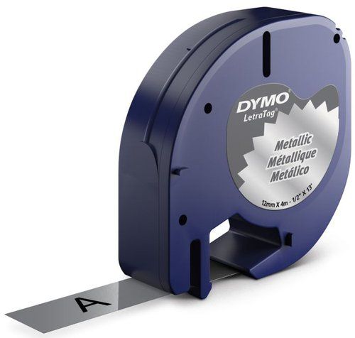 CINTA de ROTULAR DYMO LETRATAG PLASTICO METALIZADA