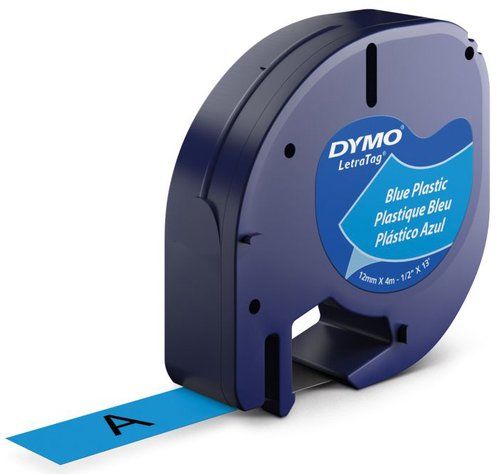CINTA de ROTULAR DYMO LETRATAG PLASTICO 4m 12mm NE