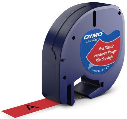 CINTA de ROTULAR DYMO LETRATAG PLASTICO 4m 12mm NE