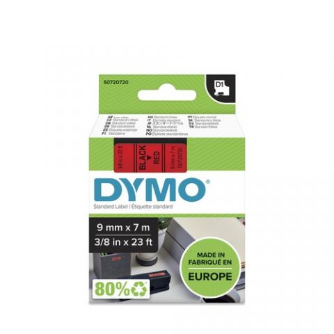CINTA de ROTULAR DYMO LM D1 7m  9mm NEGRO sobre RO