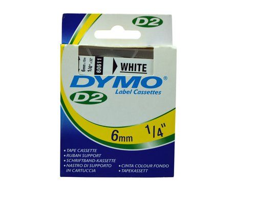 CINTA de ROTULAR DYMO LM D2 fondo 10m  6mm BLANCO