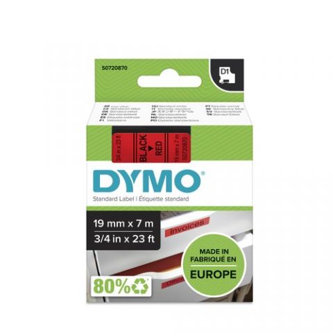 CINTA de ROTULAR DYMO LM D1 7m 19mm NEGRO sobre RO