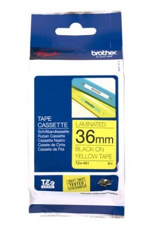 CINTA de ROTULAR BROTHER LAMINADA 8m 36mm NEGRO so