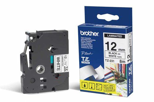 CINTA de ROTULAR BROTHER NO LAMINADA 8m 9mm NEGRO