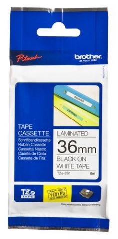 CINTA de ROTULAR BROTHER LAMINADA 8m 36mm NEGRO so