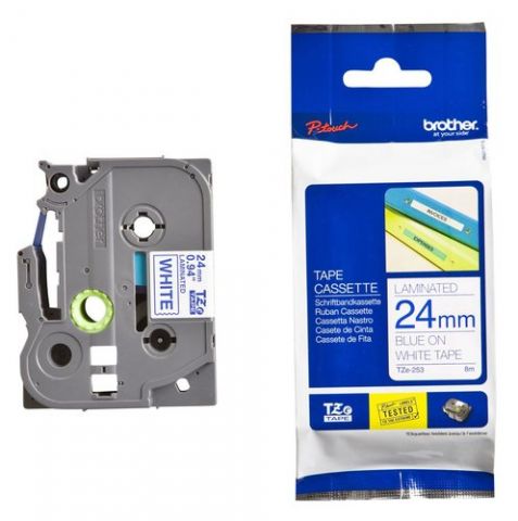 CINTA de ROTULAR BROTHER LAMINADA 8m 24mm AZUL sob