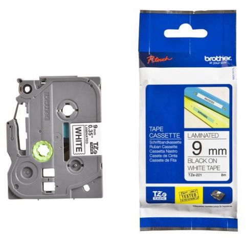 CINTA de ROTULAR BROTHER LAMINADA 8m  9mm NEGRO so