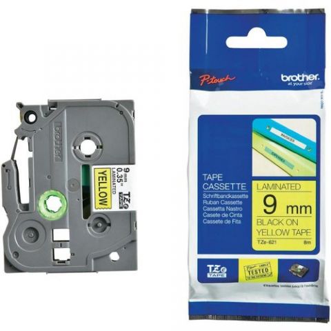 CINTA de ROTULAR BROTHER LAMINADA 8m  9mm NEGRO so