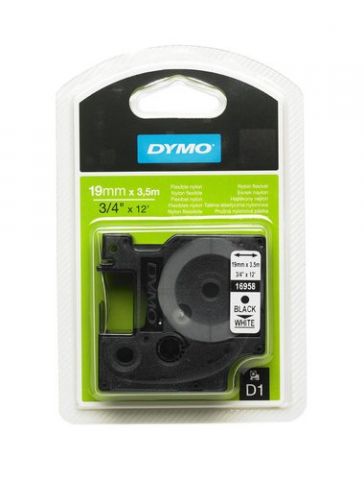 CINTA de ROTULAR DYMO LM D1 NYLON 3,5m 19mm NEGRO