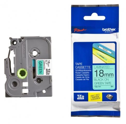 CINTA de ROTULAR BROTHER LAMINADA 8m 18mm NEGRO so