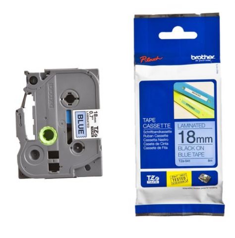 CINTA de ROTULAR BROTHER LAMINADA 8m 18mm NEGRO so