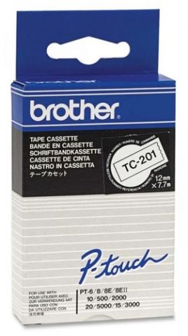 CINTA de ROTULAR BROTHER LAMINADA 7,7m 12mm NEGRO