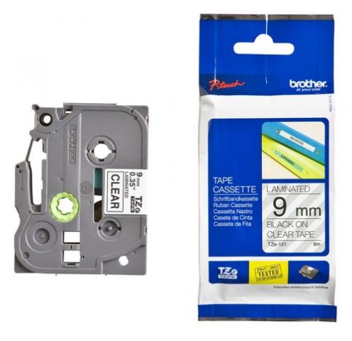 CINTA de ROTULAR BROTHER LAMINADA 8m  9mm NEGRO so