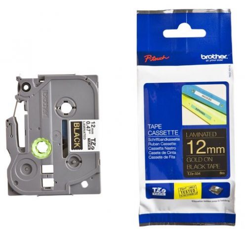 CINTA de ROTULAR BROTHER LAMINADA 8m 12mm ORO sobr