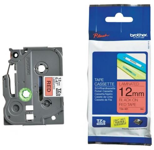 CINTA de ROTULAR BROTHER LAMINADA 8m 12mm NEGRO so
