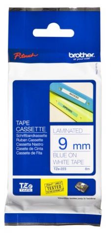 CINTA de ROTULAR BROTHER LAMINADA 8m  9mm AZUL sob